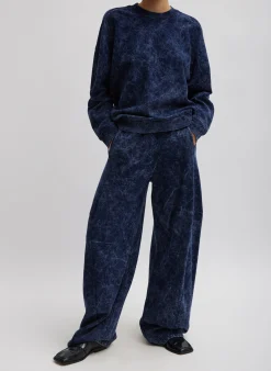 Acid Wash Cocoon Crewneck Sweatshirt