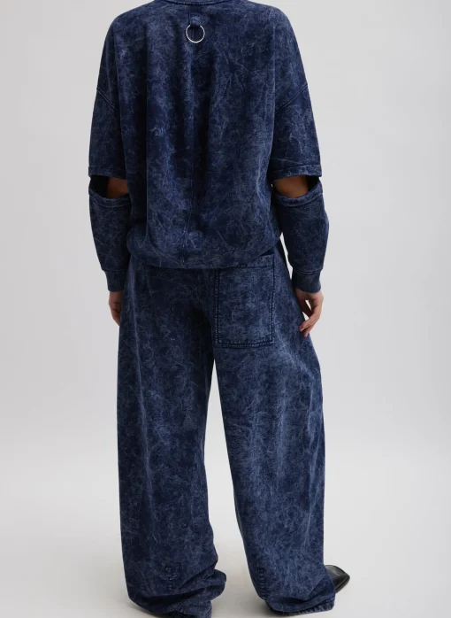 Acid Wash Cocoon Crewneck Sweatshirt