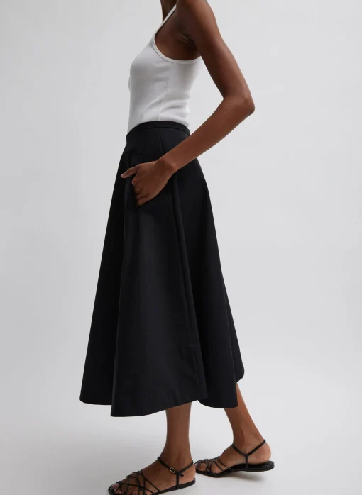 Bonded Luxe Twill Circle Skirt