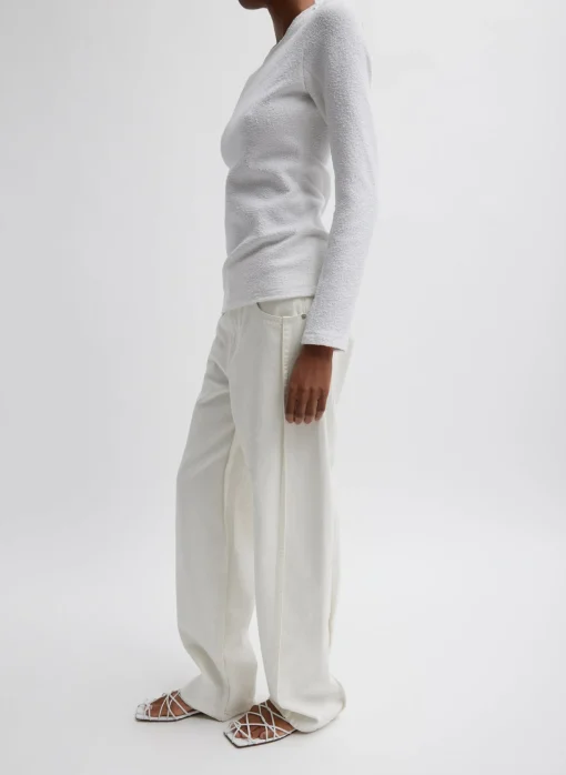 Boucle Knit Long Sleeve Circular Top