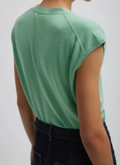 Cashmere Silk Blend Sleeveless Button Down Sweater