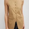 Chino Slit Front Sleeveless Tunic