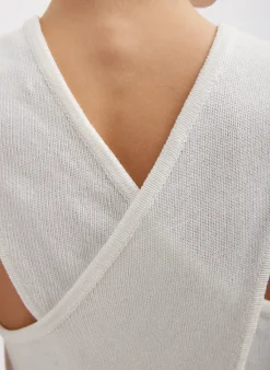 Cotton Criss Cross Cropped Sleeveless Sweater