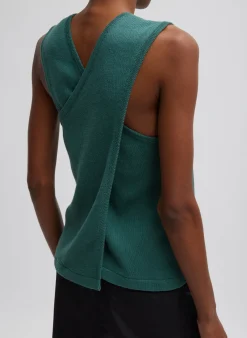 Cotton Criss Cross Sleeveless Sweater