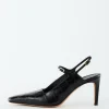 Croc Print Bob Slingback