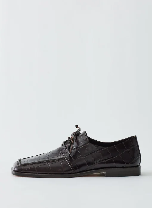 Croc Print Brody Square Toe Loafer