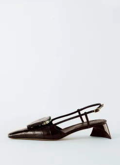 Croc Print Victor Slingback