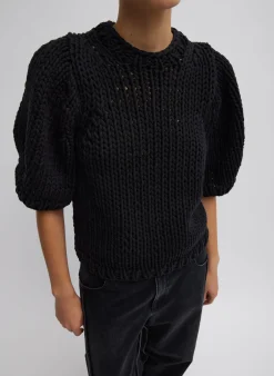 Deluxe Tube Yarn Sweater Mini Puff Pullover
