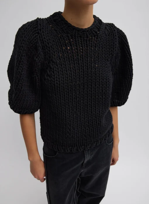 Deluxe Tube Yarn Sweater Mini Puff Pullover