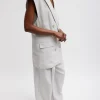 Drapey Suiting Oversized Double Breasted Vest