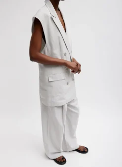 Drapey Suiting Oversized Double Breasted Vest
