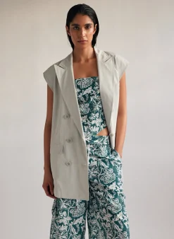 Drapey Suiting Oversized Double Breasted Vest