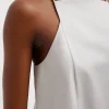 Eco Poplin Cropped Square Neck Criss Cross Tank