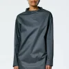 Eco Poplin Funnelneck Top
