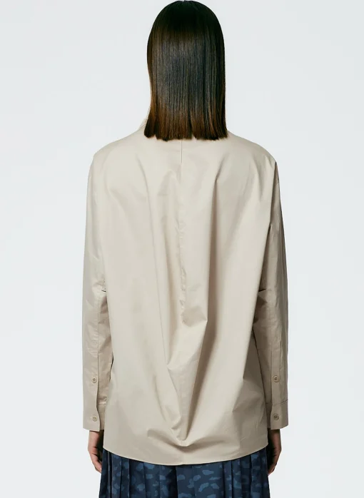 Eco Poplin Funnelneck Top
