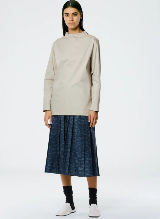 Eco Poplin Funnelneck Top