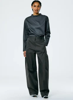 Eco Poplin Funnelneck Top
