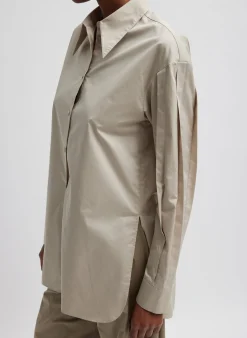 Eco Poplin Shirt With Tucked Sleeve