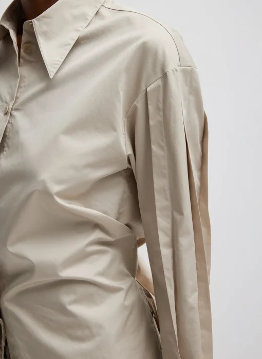 Eco Poplin Shirt With Tucked Sleeve