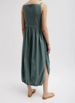 Eco Poplin Square Neck Sculpted Dress