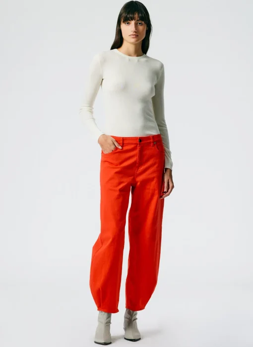 Feather Weight Ribbed Crewneck Pullover Sweater