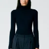 Featherweight Ribbed Sweater Turtleneck Pullover