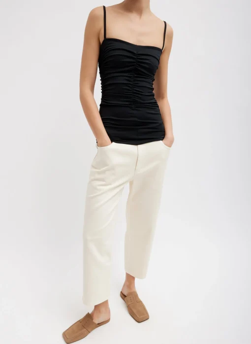 Garment Dyed Stretch Twill Cropped Newman Jean