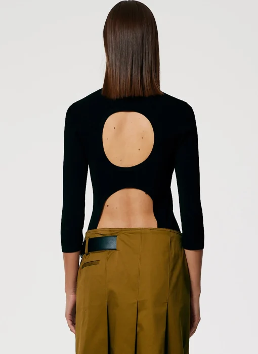 Giselle Stretch Sweater Circle Openback Pullover