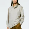 Italian Sporty Nylon Cowl Neck Top