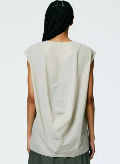 Italian Sporty Nylon Sleeveless V-Neck Top