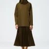 Italian Sporty Nylon Sunray Pleated Pull On Skirt