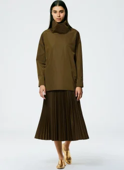 Italian Sporty Nylon Sunray Pleated Pull On Skirt