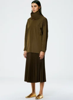 Italian Sporty Nylon Sunray Pleated Pull On Skirt