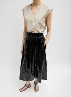 Light Weight Stretch Patent Smocking Waistband Full Skirt