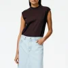 Mock Neck Sleeveless T-Shirt