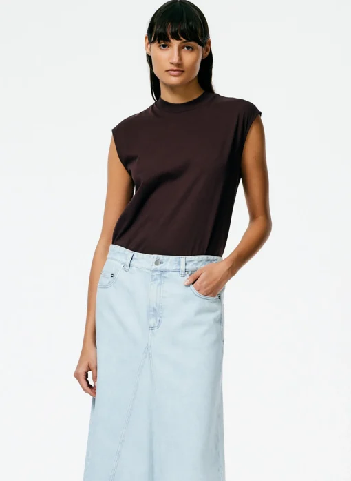 Mock Neck Sleeveless T-Shirt