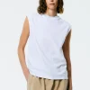 Mock Neck Sleeveless T-Shirt