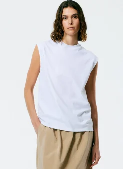 Mock Neck Sleeveless T-Shirt