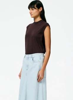 Mock Neck Sleeveless T-Shirt