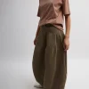 Nylon Asymmetrical Balloon Skirt