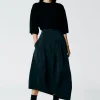 Nylon Asymmetrical Balloon Skirt