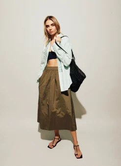 Nylon Pull On Full Skirt