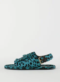 Pony Hair Calf Print Slingback Beryen Sandal