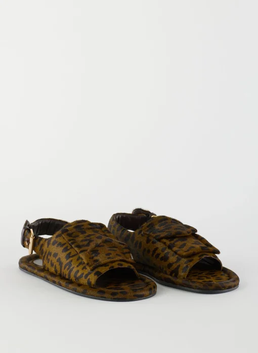 Pony Hair Calf Print Slingback Beryen Sandal