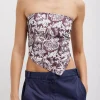 Recycled Nylon Batik Strapless Bandeau