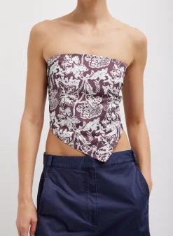Recycled Nylon Batik Strapless Bandeau