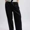 Recycled Tropical Wool Fold Over Pant