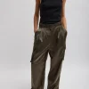 Shiny Nylon Pleated Stella Cargo Pant