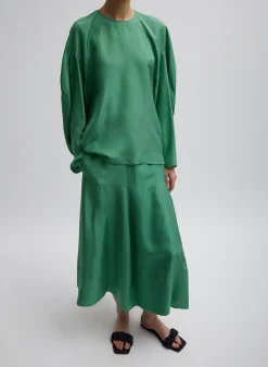 Silk Habutai Circular Seamed Skirt