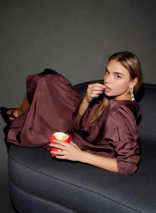 Silk Habutai Circular Seamed Skirt